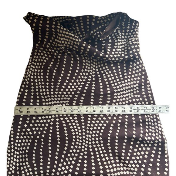 Dress Barn Brown & Beige Polka Dot Maxi Dress With Tan Linen Blend Blazer Sz 8 - Picture 16 of 16